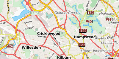 Hampstead London Stadtplan